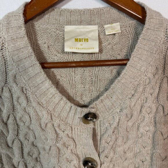 Maeve Anthropologie Cable Knit Sweater Small Wool Blend Cozy - Picture 2 of 9